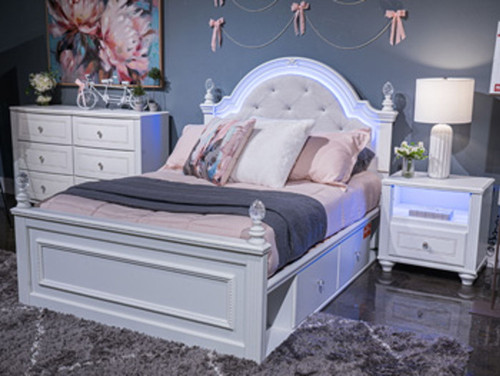 Kozlani - White - Full Upholstered Panel Headboard