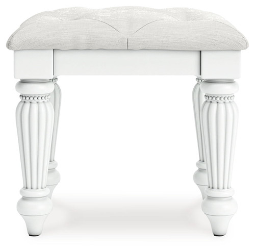 Kozlani - Vanity Upholstered Stool - White Kozlani - Vanity Upholstered Stool - White