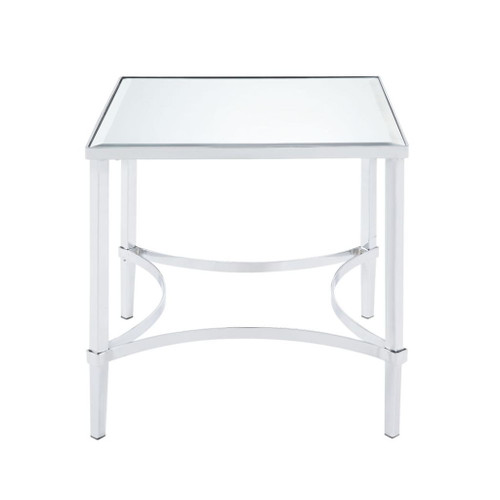 Petunia - End Table - Mirrored & Chrome