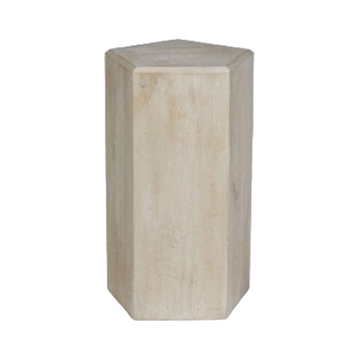 Novus Medium Wood Pedestal - Ivory / Beige