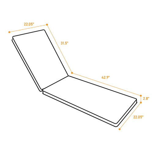 Outdoor Lounge Chair Cushion Replacement Patio Funiture Seat Cushion Chaise Lounge Cushion