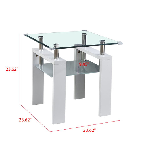 Clear Glass Top Side Table, Modern Design For Home
