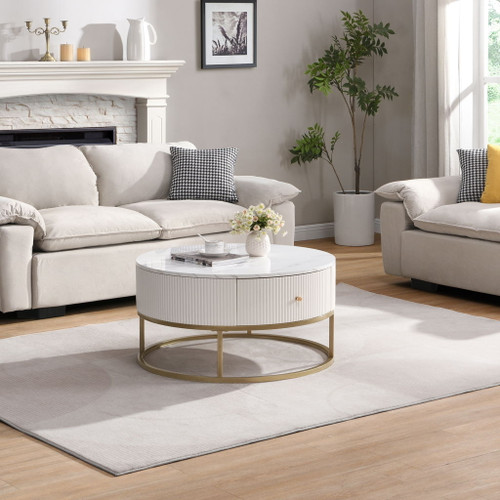 Modern Round Table With Drawers