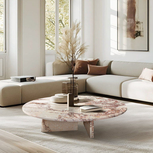 Luxury Coffee Table With Unique Veining, Unique Stone Design