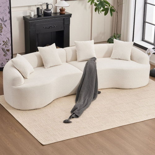4 Seater Sofa With Fabric, 30D, 60 Hardness Full Sponge, 4 Pillow For Living Room, Home Furniture Sleeper Sectional Sofa For Apartment