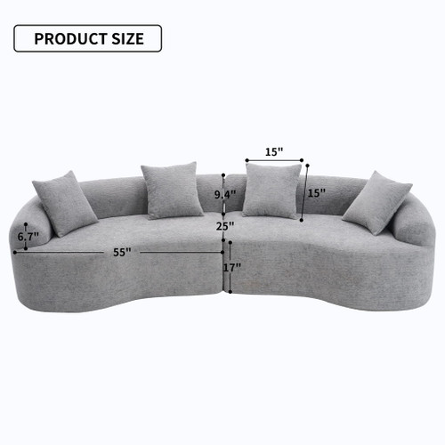 4 Seater Sofa With Fabric, 30D, 60 Hardness Full Sponge, 4 Pillow For Living Room, Home Furniture Sleeper Sectional Sofa For Apartment