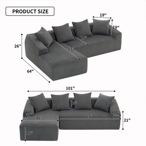 Combined 3 Seater Sofa With 4 Pillows