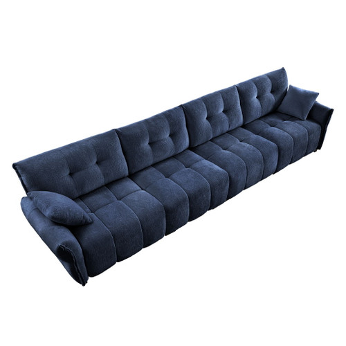 Modern Sofa & Pillows, Textured Cover, High Rebound Cushions