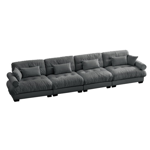 Super Comfort Oversized Modular Velvet Sectional Sofa, Deep Seat Convertible L Shaped Couch