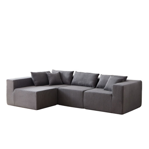 Modular L Shaped Sectional Compressed Sofa, Free Combination