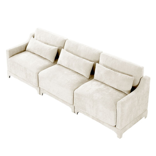 Elegant Sofa With Ergonomic Design And Lumbar Pillows