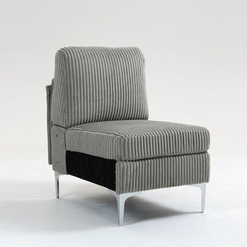 Single Couch Modular Armless Accent Chair With Back Cushion
