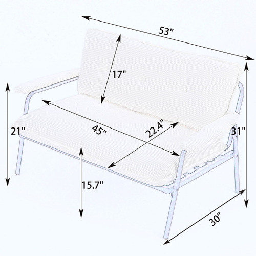 Modern Metal Frame Sofa With Sponge Filling For Compact Spaces And Versatile Use