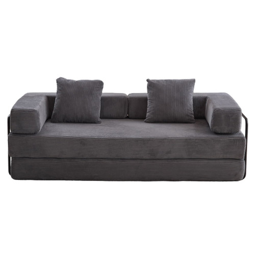 Floor Couch, Convertible Floor Sofa Bed With Pillow Back Support Armrest