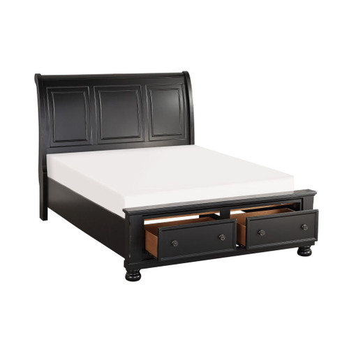 Laurelin - Sleigh Platform Bed With Footboard Storage