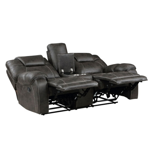 Gainesville - Double Reclining Loveseat With Center Console - Chocolate