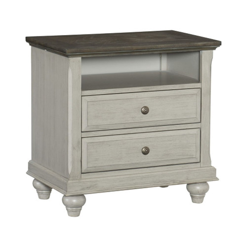 Mossbrook - Nightstand - Gray / Brown