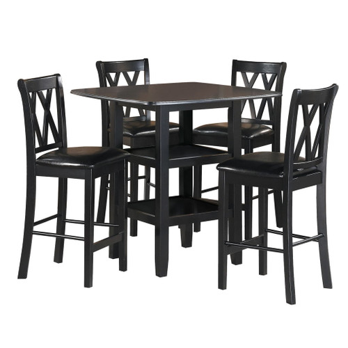 Norman - 5 Piece Pack Counter Height Set - Black