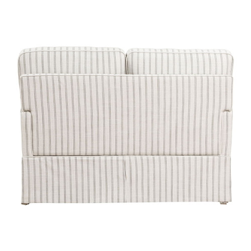 Hampstead - Loveseat - White & Gray Stripe
