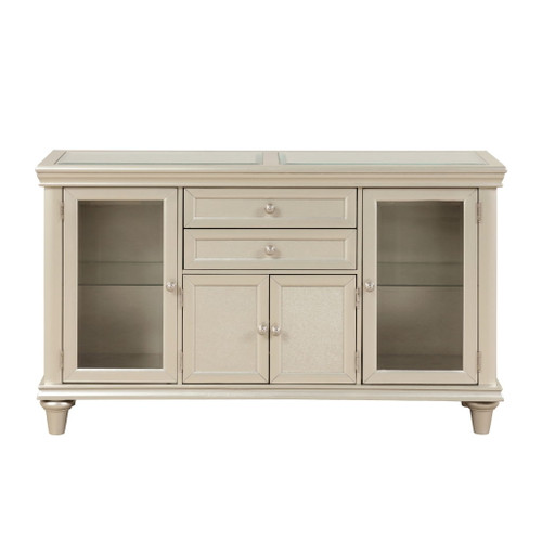 Celandine - Server WIth Glass Insert - Gold / Silver / Champagne