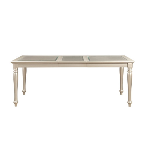 Celandine - Dining Table With Glass Insert - Gold / Silver / Champagne