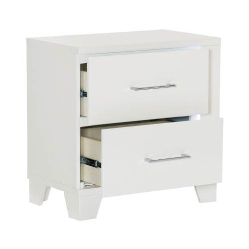 Kerren - Nightstand WIth LED Lighting - White