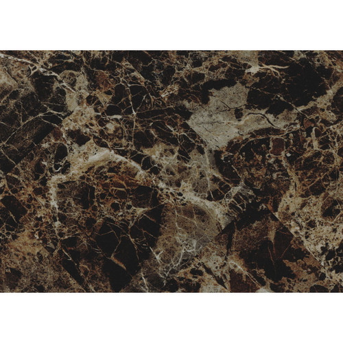 Flannery - Dining Table WIth Faux Marble Top - Brown / Black