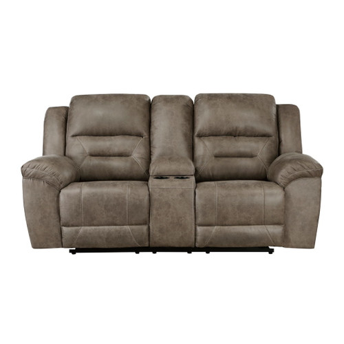 Hazen - Double Reclining Loveseat With Center Console - Brown