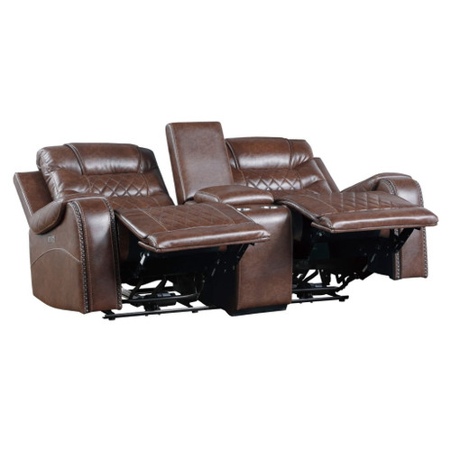 Putnam - Power Double Reclining Loveseat With Center Console, Receptacles And USB Ports