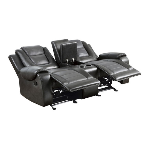 Briscoe - Double Glider Reclining Loveseat With Center Console - 2-Tone