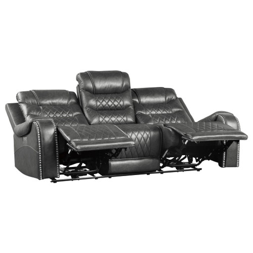 Putnam - Power Double Reclining Sofa With Center Drop-Down Cup Holders, Receptacles And USB Ports