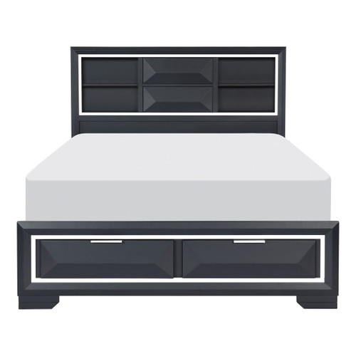 Rosemont - 4 Piece Set (Queen Bed, Nightstand, Dresser, Mirror) - Blue