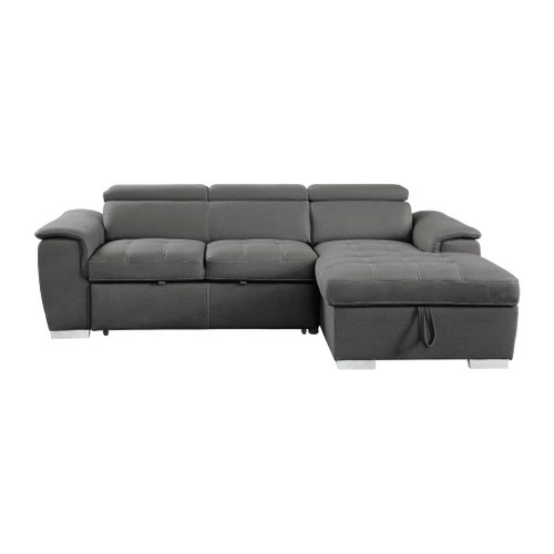 Ferriday - 2 Piece Sectional With Adjustable Headrests, Pull-Out Bed And Right Chaise With Hidden Storage