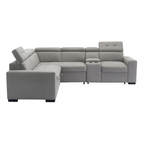 Farrah - 3 Piece Sectional With Adjustable Headrests - Light Gray