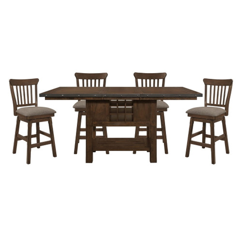 Schleiger - 5 Piece Dining Room Set (Table & 4 Side Chairs) - Dark Brown