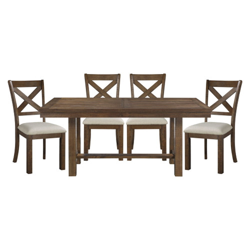 Bonner - 5 Piece Dining Room Set (Table & 4 Side Chairs) - Brown