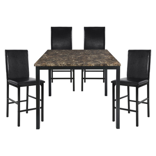 Tempe - 5 Piece Dining Room Set (Table & 4 Side Chairs) - Brown / Black