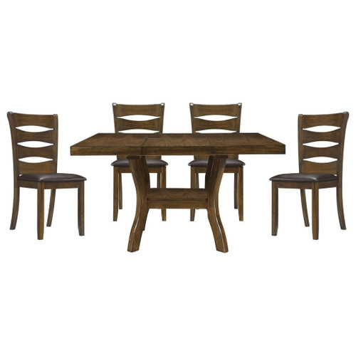 Darla - 5 Piece Dining Room Set (Table & 4 Side Chairs) - Brown
