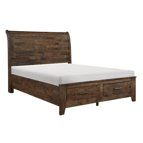 Jerrick - Sleigh Platform Bed With Storage Footboard