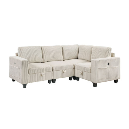 Walterboro - Sectional With Storage, Storage Pouches And Charging Ports