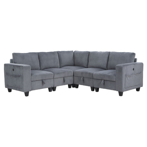 Walterboro - Sectional With Storage, Storage Pouches And Charging Ports