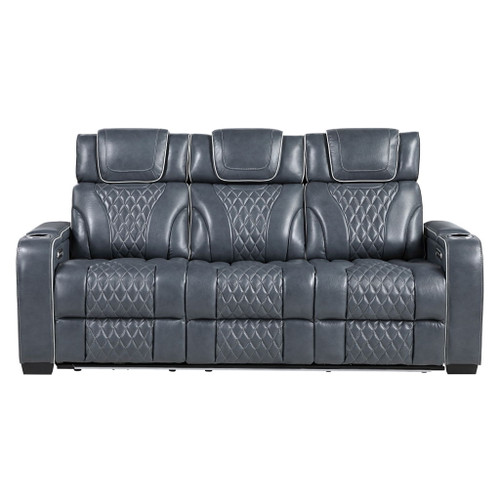 Apex - Power Double Reclining Sofa With Center Drop-Down Cup Holders, Power Headrests, Storage Arms With Cup Holders, Reading Lights, Wireless Charger, Air Massage And Heat, LED Lighting And Charging Ports