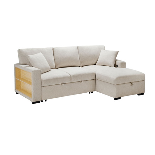 Pompano - Sectional With Chaise, Pull-Out Bed And Hidden Storage, Charging Ports