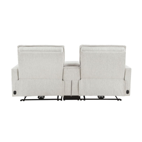 Salida - Power Double Reclining Loveseat With Center Console And Power Headrests - White
