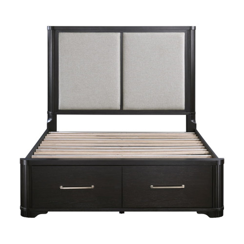 Gilbert - 5 Piece Bedroom Set (Queen Bed, Nightstand, Dresser, Mirror, Chest) - Charcoal