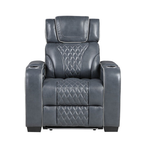 Apex - Power Reclining Chair With Power Headrest, Storage Arms With Cup Holders, Air Massage And Heat, LED Lighting And Charging Ports