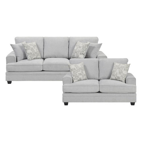 9747 - Sofa & Loveseat - Pearl Silver