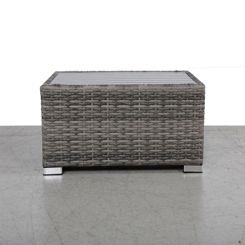 Chesterville - Slatted Side Table With Aluminum Top - Gray