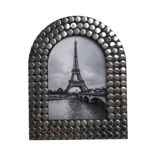 Studded Arch Photo Frame - Silver / Black