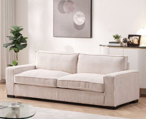 Luxe - Corduroy Sofa With Sleek Design, Spacious And Comfortable 3 Seater Couch